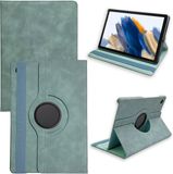 Casemania Hoes Geschikt voor Samsung Galaxy Tab S10 FE Plus - Aqua Blue - Draaibare Tablet Book Cover met Standaardfunctie