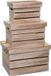 Five® Set 3 houten krattenbox met deksel, bruin, Hout, 17.5 l