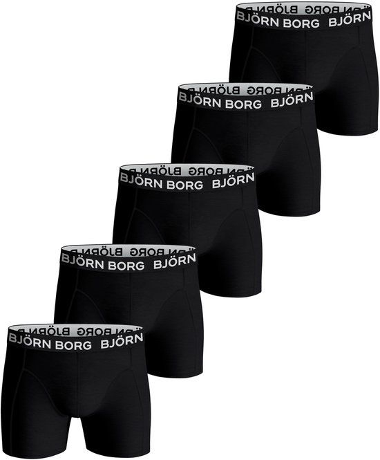 Björn Borg Cotton Stretch Boxershort Heren Zwart - 5 stuks - Maat S