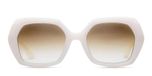 Dita Omsoana Lunettes de soleil unisexe blanc géométrique marron