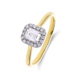 Lucardi Dames 14 karaat geelgouden ring met 17 lab grown diamanten 0,505ct