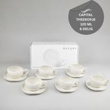 OZ Home Bavary Collection Capital Espressokopjes - 12-delig - 120 ml - Wit (Capital) - Porselein