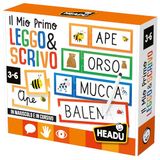 HEADU - Mijn eerste lezen en schrijven, ik leer met drie jaar lezen en schrijven, een educatief spel voor kinderen van 3 tot 6 jaar, gemaakt in Italië