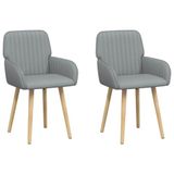 vidaXL Eetstoelen - 2 st - Stof - Lichtgrijs - 56,5 x 50 x 87,5 cm