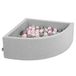 KiddyMoon Quartel Ecking Ballenbad, 90 x 30 cm, 200 ballen met een diameter van 7 cm, speelbad, made in EU, lichtgrijs: parelgrijs/grijs/transparant/roze