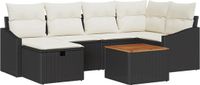 vidaXL - Tuinbank - Zwart - Polyrattan - 2 zitplekken