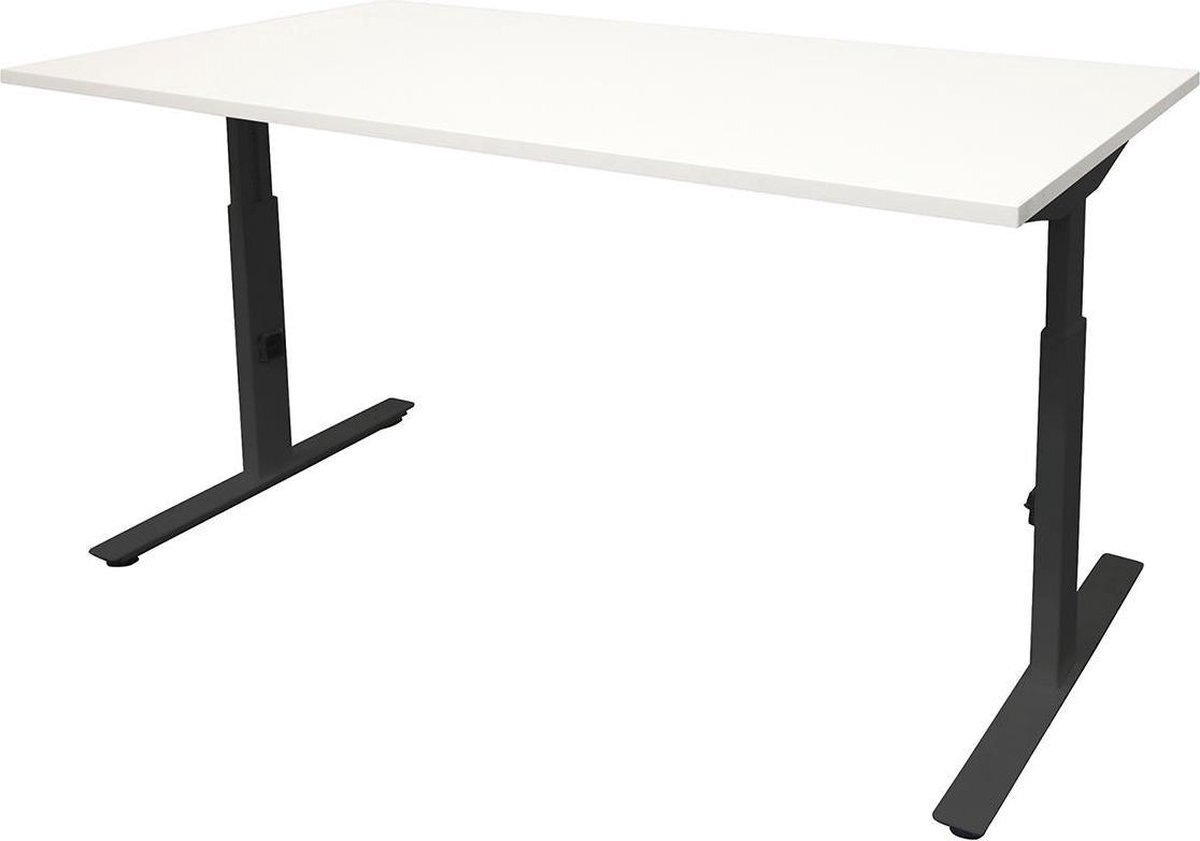 Schaffenburg Verstelbaar Bureau - Linesto 120x80 wit - zwart frame