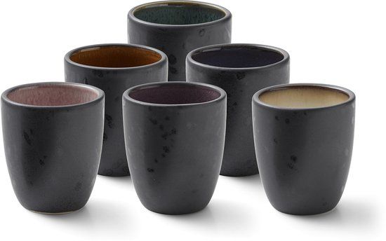 BITZ 821290 kopje Amber, Zwart, Blauw, Crème, Groen, Roze, Paars Espresso 6 stuk(s)