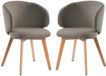 CaliCosy - Ensemble de 2 chaises, tissu et pieds en bois massif H79 cm - SOLÈNE