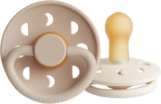 FRIGG Moon Fopspeen Cream / Croissant 6-18 Mnd 2 Stuks