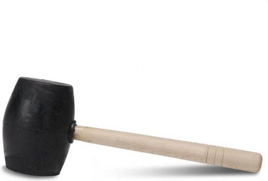 Rubi Rubberen Hamer - 750g - Zwarte Kop - Houten Steel