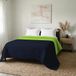 MB HOME ITALY Elegant Zomer Quilt, Appelgroen/Donkerblauw, 260x270 cm