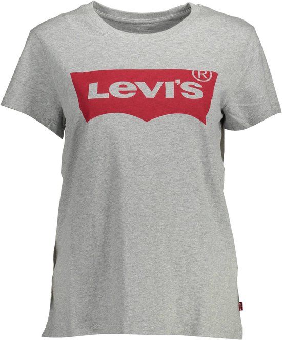Levi's T-shirt Perfect Tee met logo lichtgrijs melée