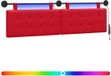 vidaXL Hoofdbord suspendu avec éclairage LED, rouge, similicuir