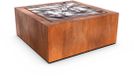 Geroba Watertafel Taula Quadra 100 x 100 x 40 cm Waterornament Grijs Staal