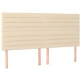 VidaXL Hoofdbord Crème Polyester/Hout 2000x50x1180-1280 mm