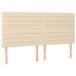 VidaXL Hoofdbord Crème Polyester/Hout 2000x50x1180-1280 mm