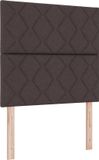 vidaXL Boxspringbed met hoofdeinde Brun foncé 90 x 190 cm Tissu