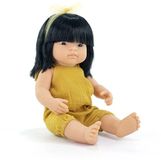 MINILAND Pop - Aziatisch Meisje 38Cm - Incl. Vriendschapsarmband + Stickers - 10 Maanden
