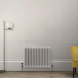 Hudson Reed Windsor Radiateur Style Fonte Horizontal 3 Rangs Blanc 75 x 78,5 x 10 cm Design Rétro