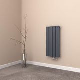 EMKE Platte radiator, 300 x 600 mm, antraciet, eenlaags, centrale aansluiting