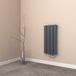 EMKE Platte radiator, 300 x 600 mm, antraciet, eenlaags, centrale aansluiting
