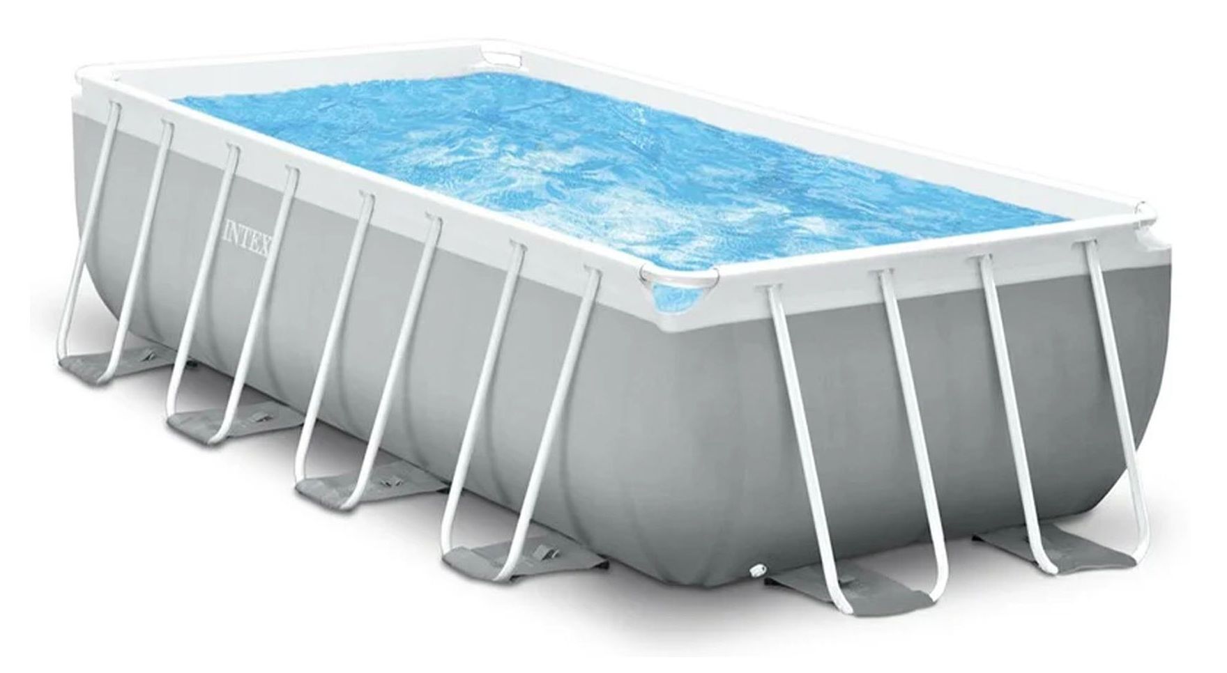 Intex Prism Frame Rectangular Pool Set - 488 x 244 x 107 cm - Grey - with Filter Pump