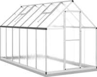 vidaXL Tuinkas met basisframe 334x169x202 cm aluminium zilverkleurig