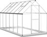 vidaXL Tuinkas met basisframe 334x169x202 cm aluminium zilverkleurig