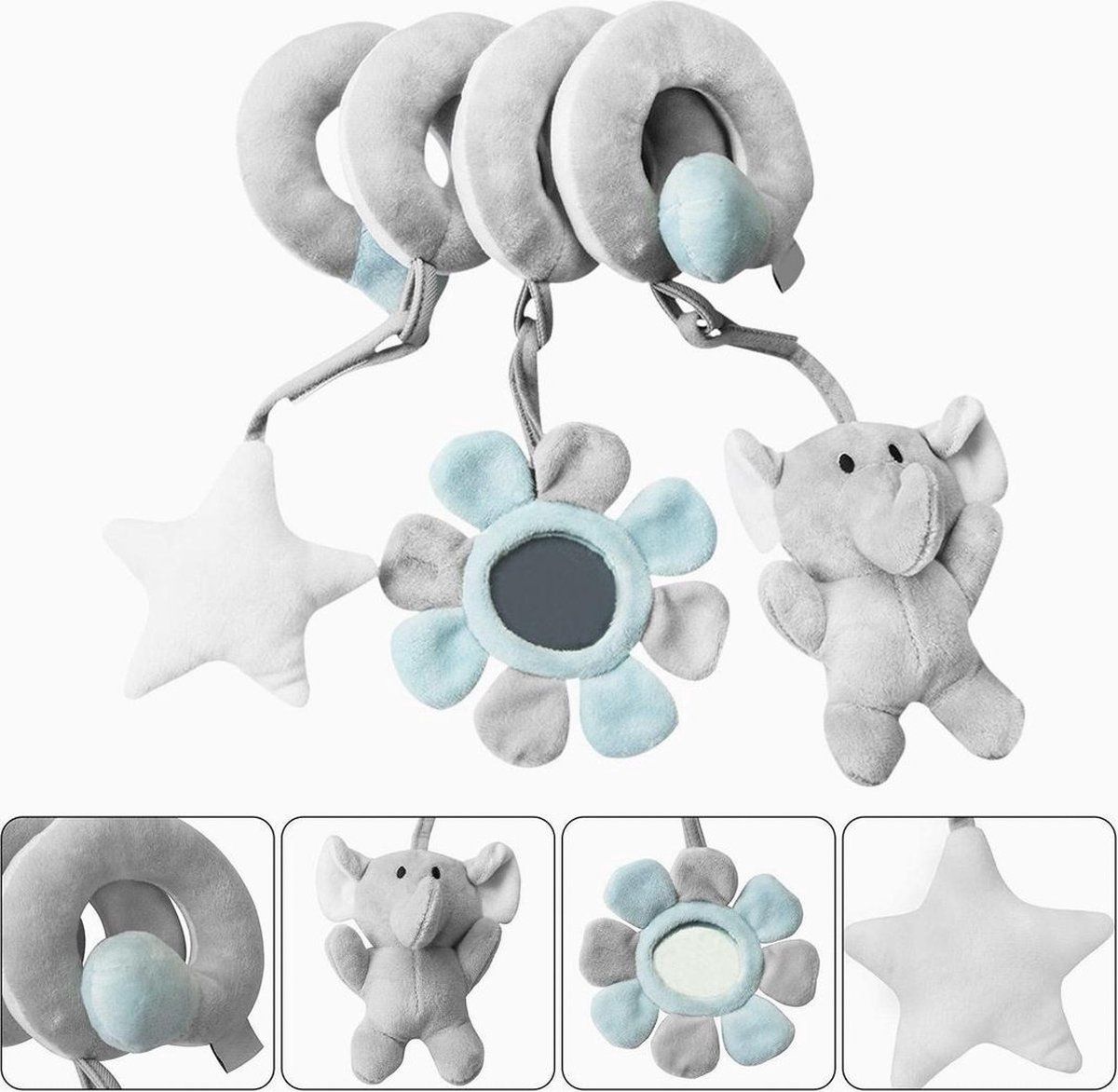 HD shop Baby Spiraal - Wandelwagen Speelgoed - Grijs - 6090426894851