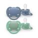 Philips AVENT Ultra Soft Pacifier SCF091/42, 6-18 Months, Blue/Green, 2 Count