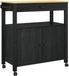 vidaXL Küchenwagen MONZA, schwarz, 84 x 40 x 88,5 cm, massives Kiefernholz