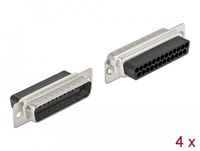Delock 66710 kabel-connector D-Sub 25 pin Zwart, Zilver