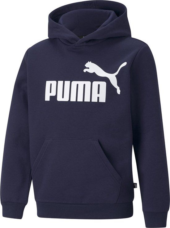PUMA ESS Big Logo Hoodie FL B Jongens Trui - Donkerblauw - Maat 128
