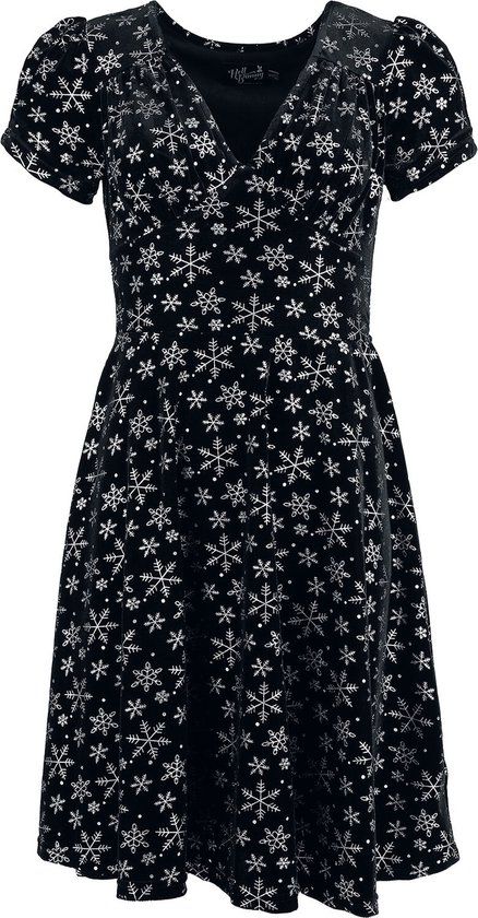 Hell Bunny Eve Dames Midi-jurk - zwart/wit - S