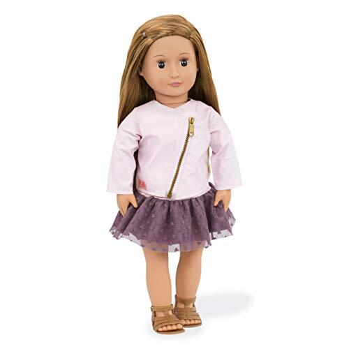 Our Generation BD31101 Doll met roze leren jas, Vienna