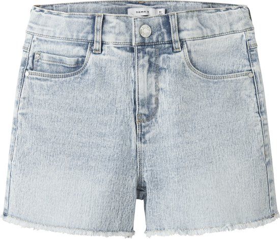NAME IT Meisjes Bermuda shorts NKFROSE HW MOM DNM SHORTS 8222-YA NOOS - Maat 104 - Katoen - Light Blue Bleached Denim