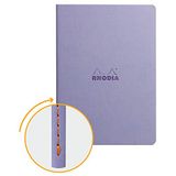 RHODIA 116459C - Soepel Notitieboek met Textielstiksel Iris - A5 14,8 x 21 cm - Dot Stippen - 64 pagina's - Clairefontaine Ivoor Papier 90 g/m² - Omslag in Imitatieleer - Collectie Rhodiarama