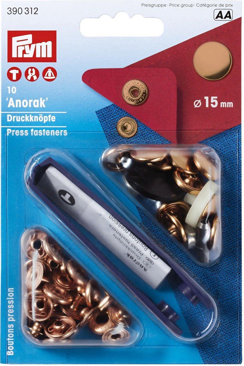 Prym Naaivrijdrukknopen Anorak MS Koper - 15 mm