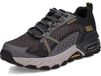 Skechers Max Protect wandelschoenen voor heren, zwart leer synthetisch mesh houtskool trim, 42,5 EU