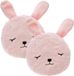 Atmosphera Dieren sierkussen - 2x - kinderkamer - roze konijn - 27 cm - polyester