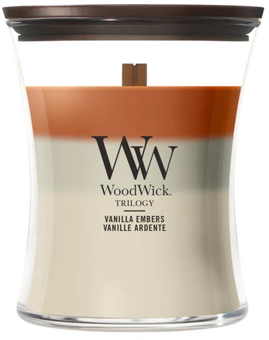 WoodWick Trilogy Vanilla Embers Geurkaars - 60 branduren
