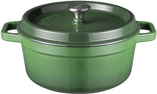 Sola Gietijzeren Braadpan - Ø 28 cm - Groen - Inclusief deksel