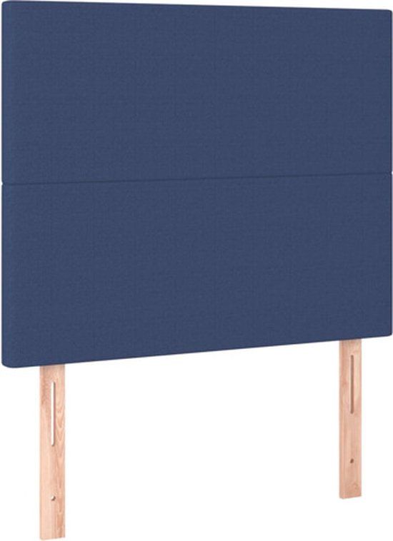 vidaXL Hoofdbord - Blauw - Stof - 80x5x118/128 cm