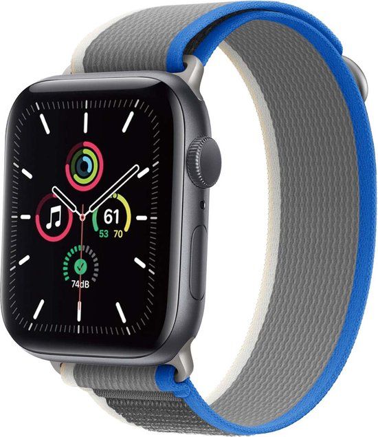 iMoshion Nylon Trail bandje Apple Watch 38/40/41mm - Blue Grey