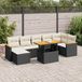 Maison Exclusive - Ensemble de jardin pour 8 personnes avec coussins, noir, en polyrotin et bois d'acacia