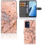 B2Ctelecom Bookcase voor OPPO Find X5 Lite | Reno 7 5G | Marmer Oranje
