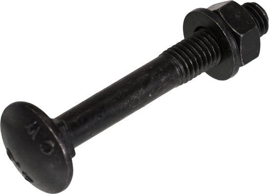Blackline Slotbout met moer en sluitring – M6 x 60mm – Staal – Zwart – 25 stuks