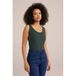 WE Fashion WE Fundamentals singlet met katoen - donkergroen