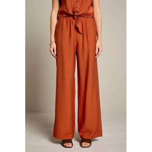 LOLALIZA wide leg regular waist broek terra
